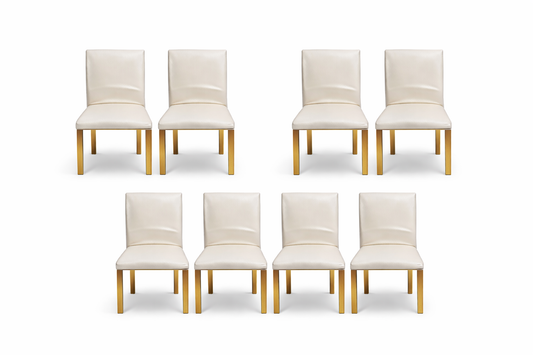 Luxury Leather Cream Dinner Chair for Hire